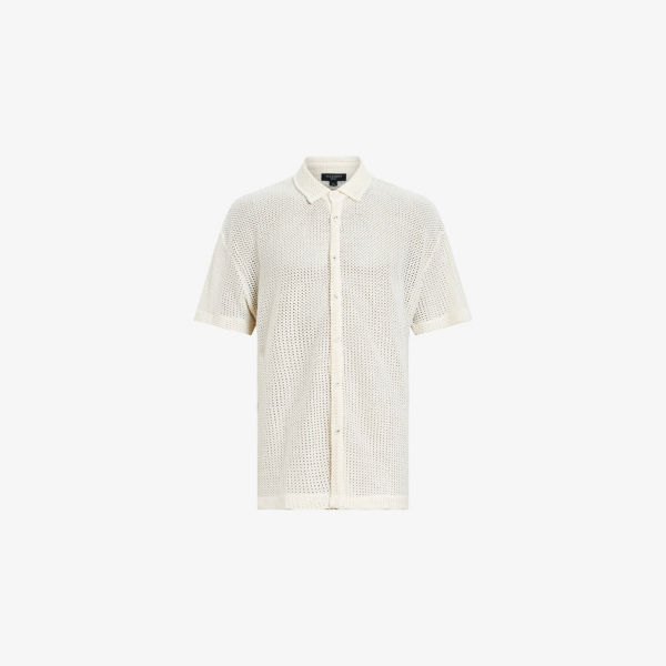 

Хлопковая рубашка с коротким рукавом Munroe Allsaints, белый
