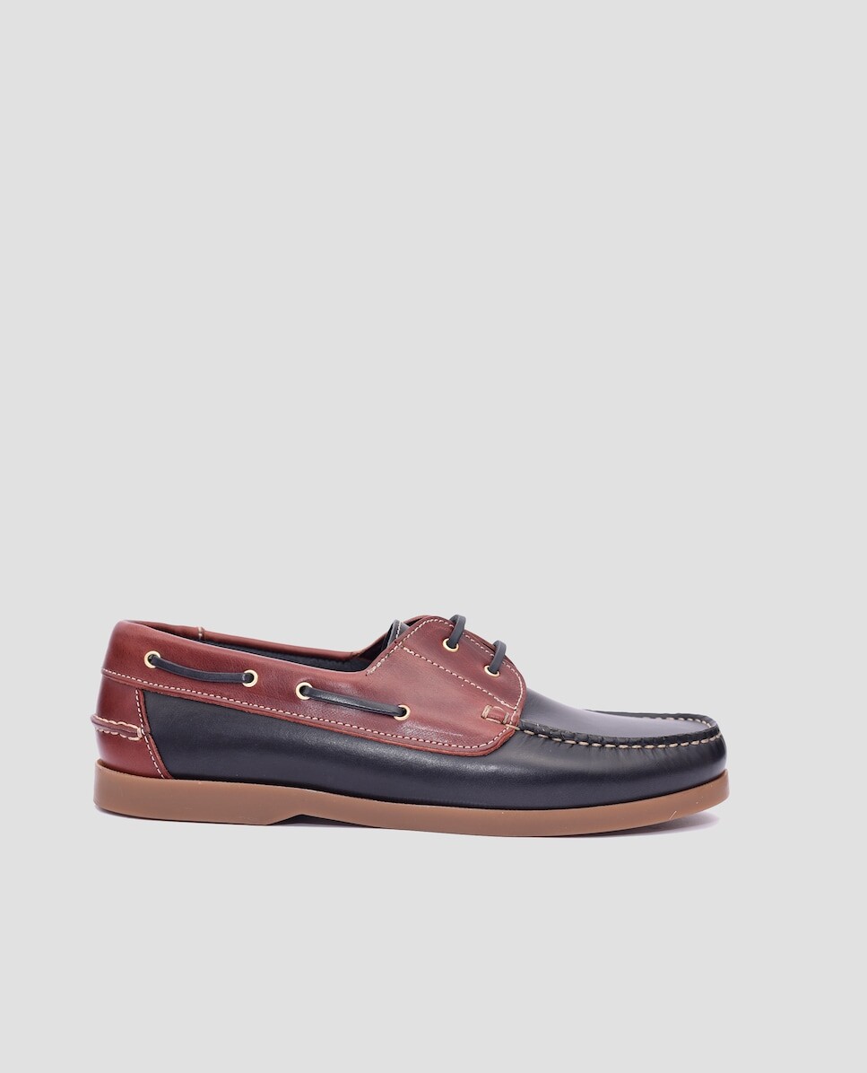 

Мужские топсайдеры из синей кожи Mr. Mac Shoes, бордо