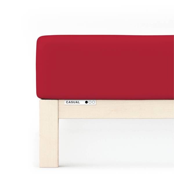 

Простынь на подгонке schlafgut Casual, 160x25x200 см цвет red deep