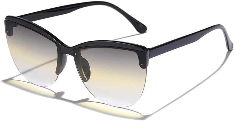 

Винтажные солнцезащитные очки MUTYNE в полуободковой оправе «кошачий глаз» для женщин и мужчин, панк-очки, роскошные очки, сексуальные женские солнцезащитные очки, Black Yellow Gray