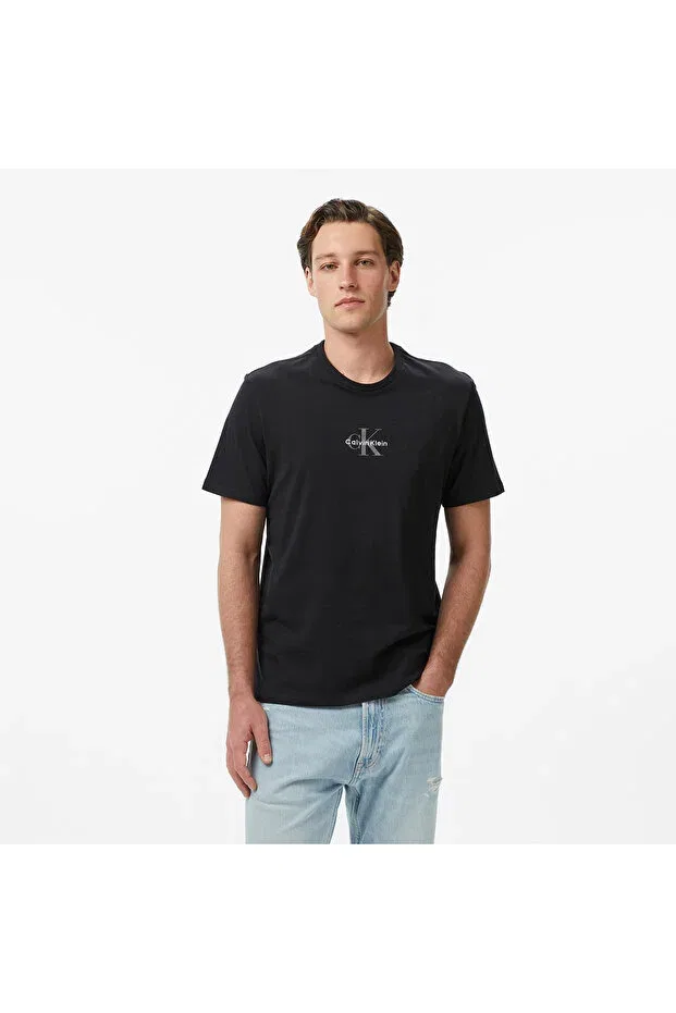 Мужская футболка с принтом 30S Micro Monologo Calvin Klein, Black