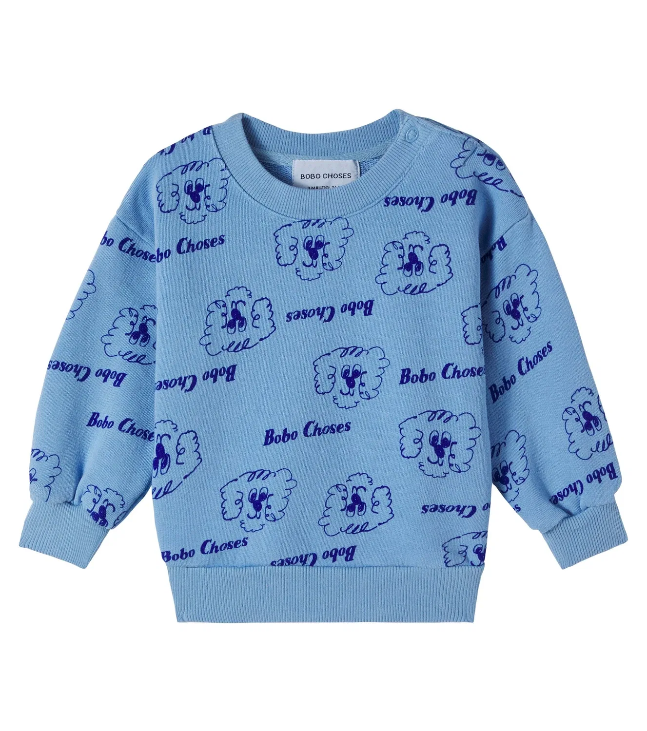 Свитшот хлопковый с собакой Пиклз Bobo Choses, синий