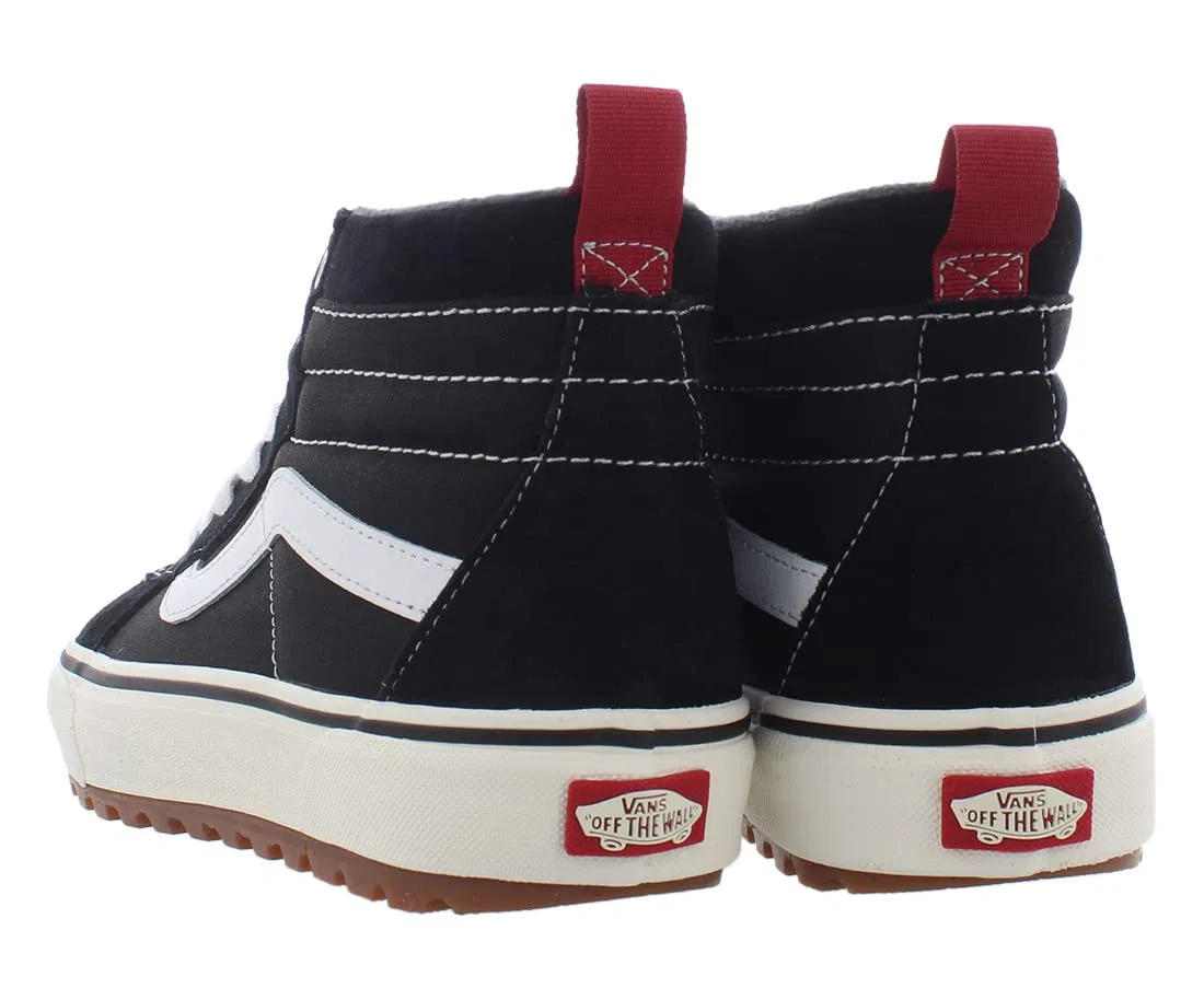 Детские кроссовки для мальчиков высокие с защитой от воды UA SK8-Hi MTE-1 Vans, Black True White — фото 2