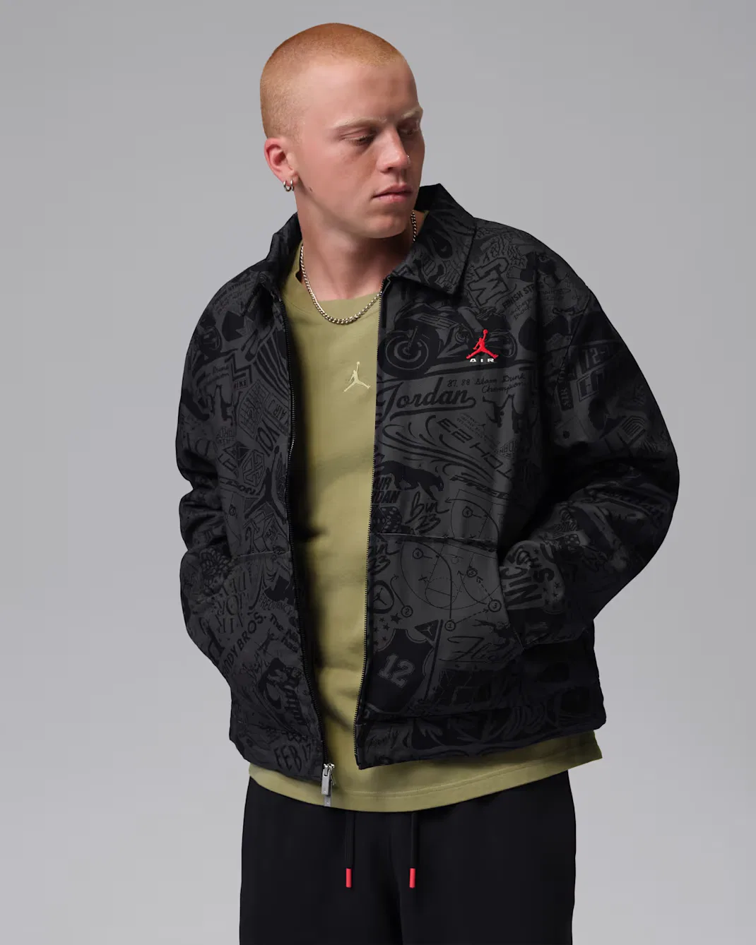 Мужская рабочая куртка Jordan Brooklyn, Black/University Red