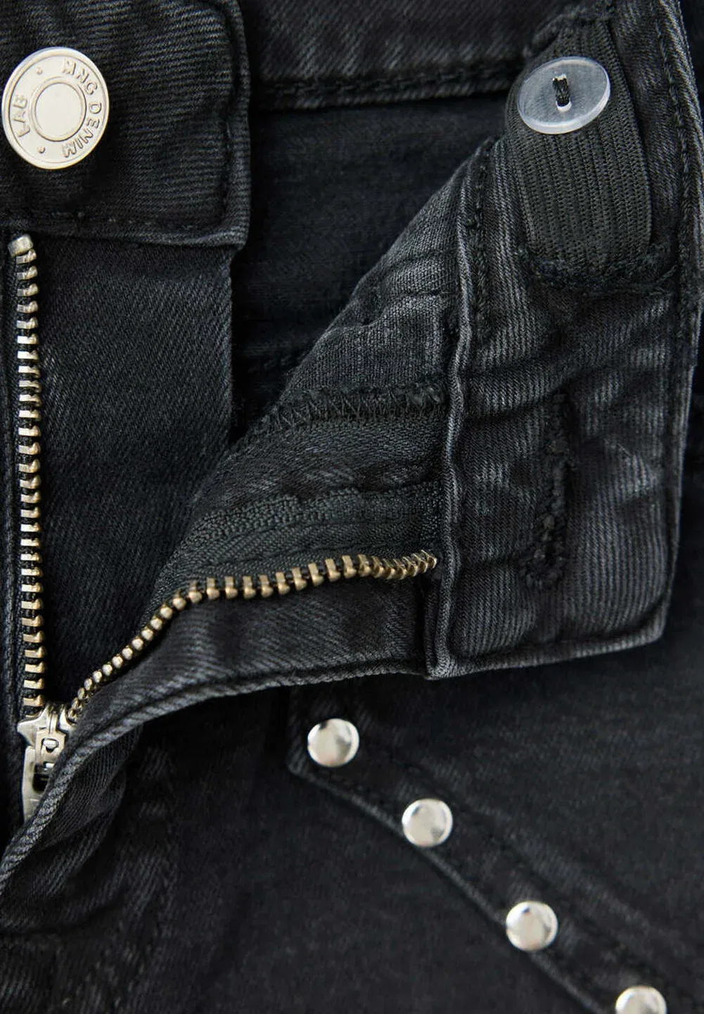 Детские джинсы-клеш Mango Kids, Black Denim — фото 4