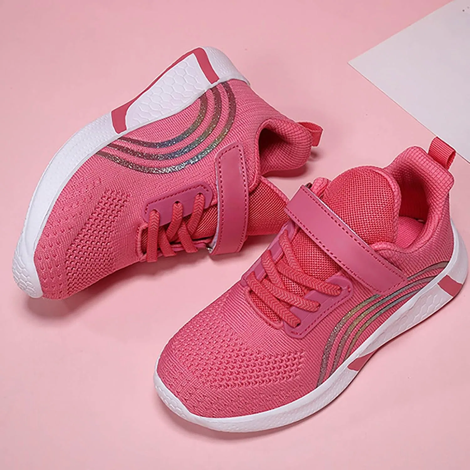 Детские кроссовки для девочек с дышащей сеткой, Watermelon Red — фото 3