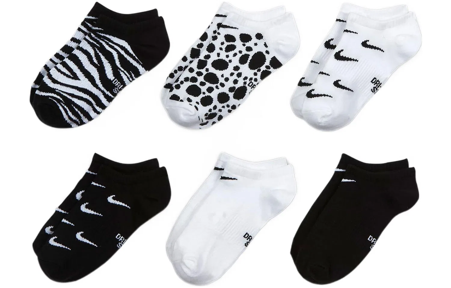 Детские носки Nike 6 Pack, Black White