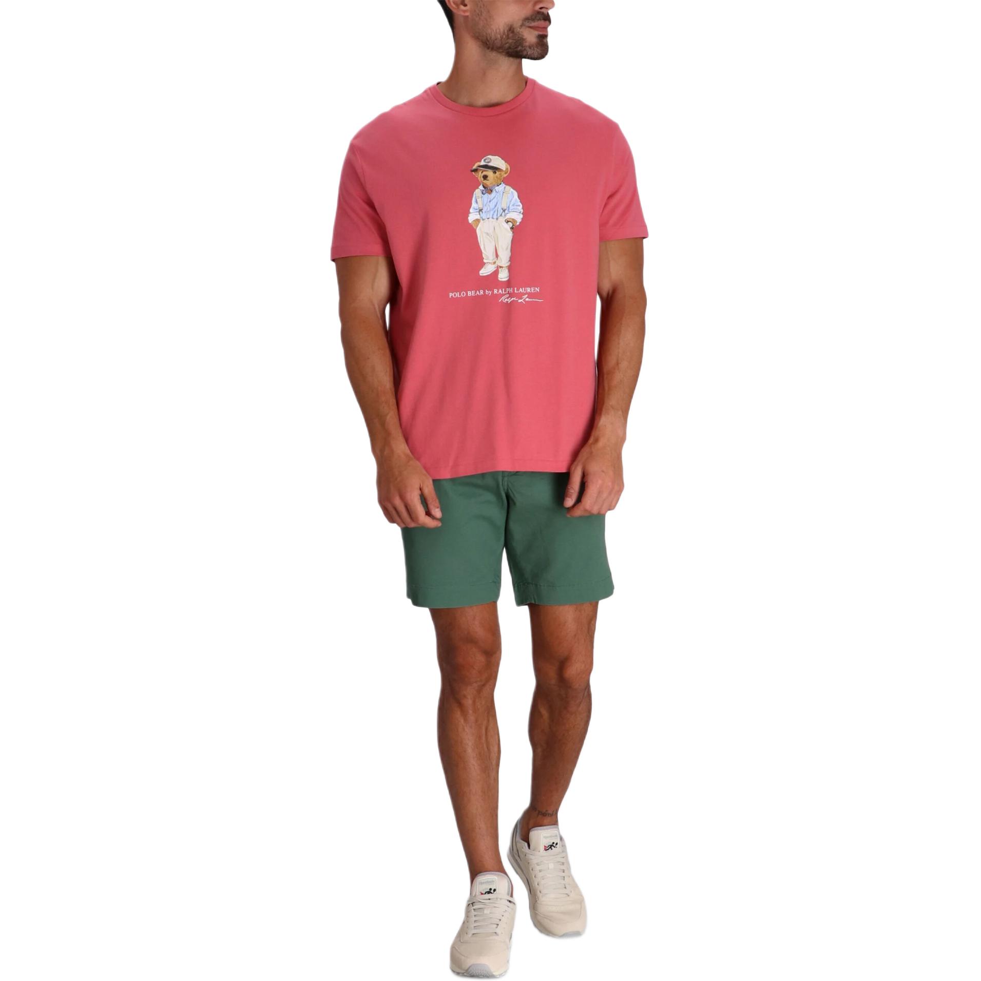 Футболка Polo Bear из хлопка Polo Ralph Lauren, малиново-розовая — фото 3
