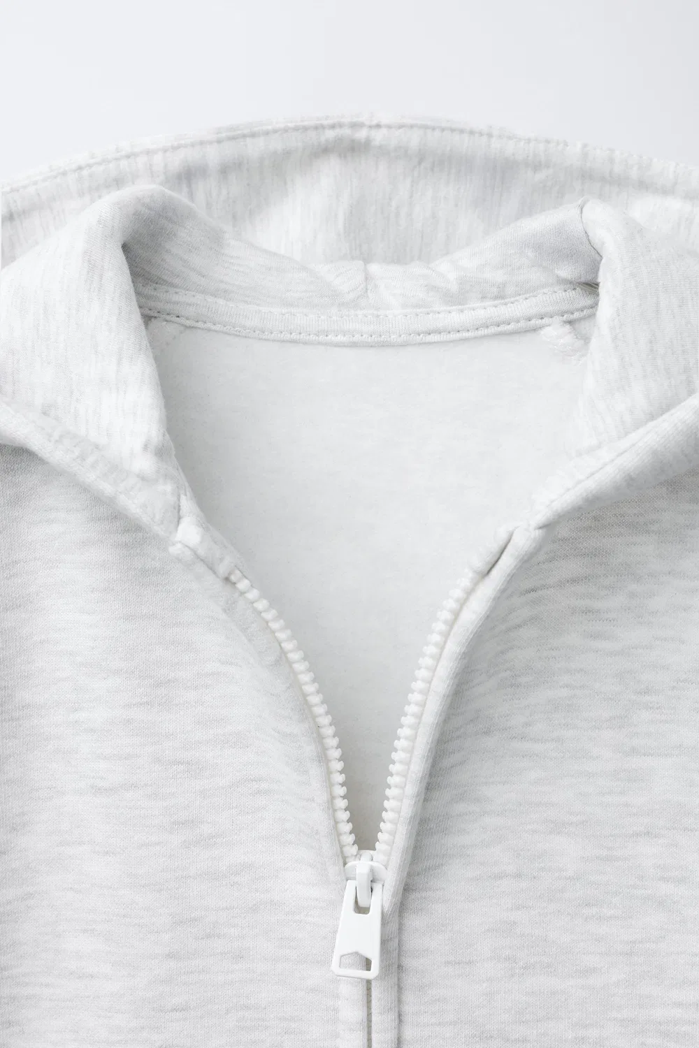 Плюшевая толстовка на молнии ZARA, Grey Marl — фото 3