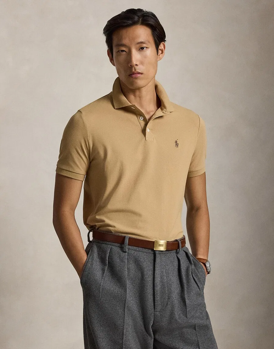 Футболка Polo Ralph Lauren светло-коричневого цвета — фото 2