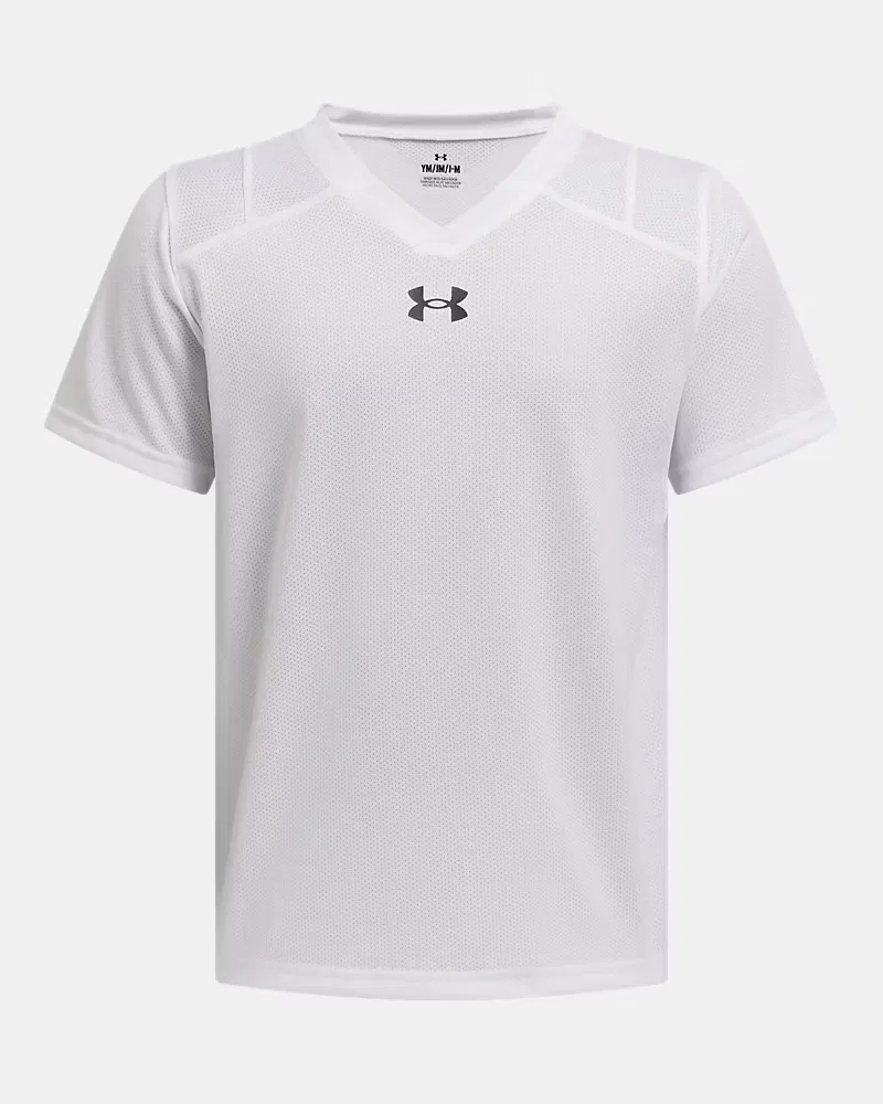 Детская спортивная футболка из дышащей сетки UA Big Win Flag UnderArmour, White/Black