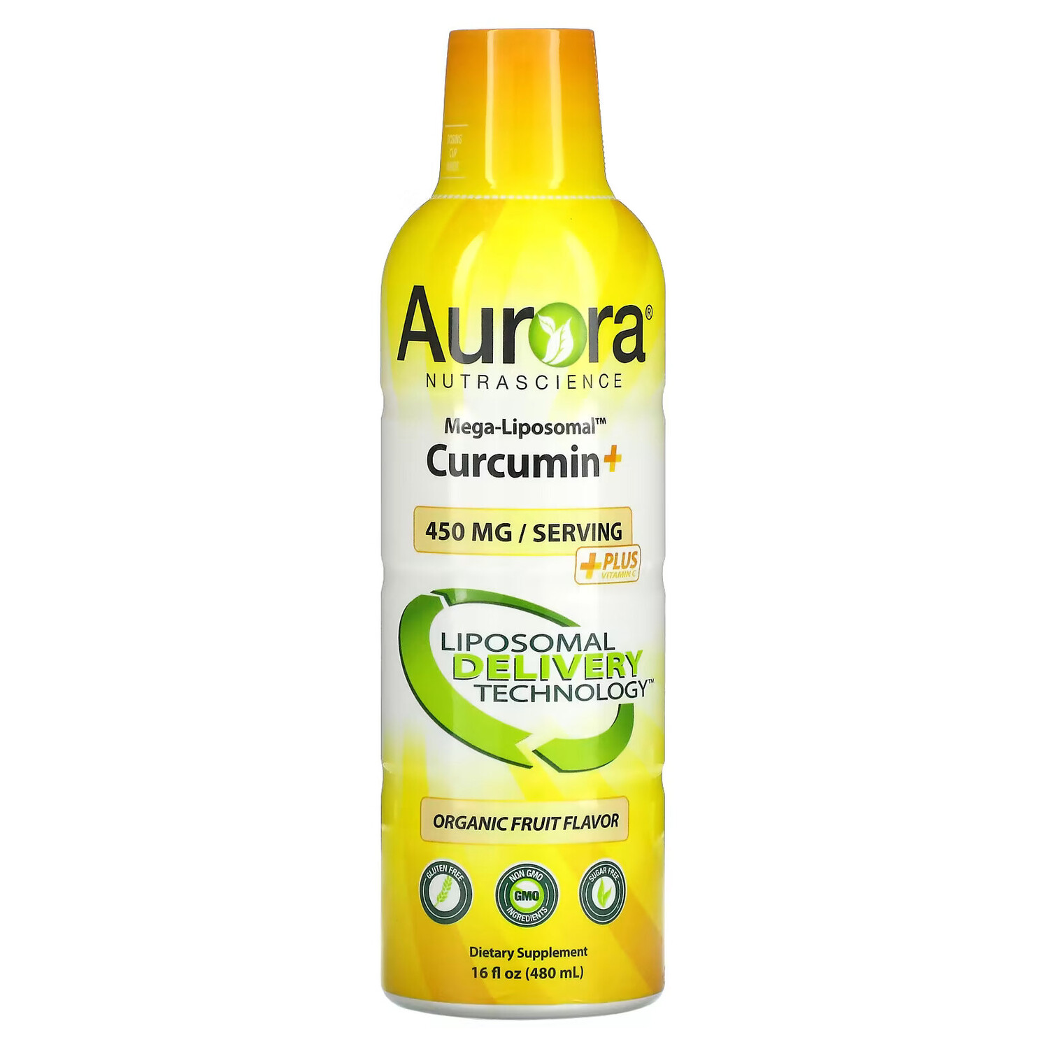 

Aurora Nutrascience, Mega-Liposomal Curcumin+, мега липосомальный куркумин, со вкусом органических фруктов, 600 мг, 480 мл (16 жидк. унций)