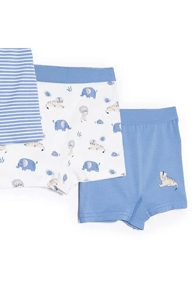 Детские трусы для мальчиков хлопковые Ebebek Hello Baby, Ecru Printed — фото 3