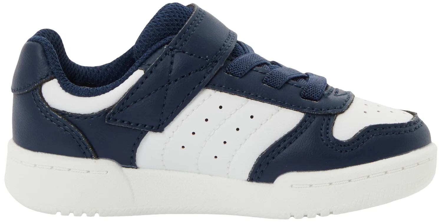 Детские кроссовки для мальчиков с перфорацией Skechers Quick Street Trainers, Navy Synthetic White Trim — фото 4