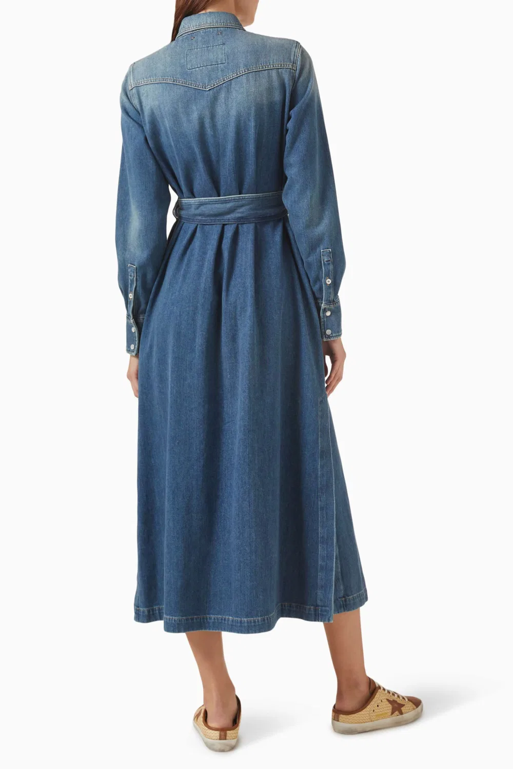 Платье-рубашка с длинным рукавом Dana Shirt Dress GOLDEN GOOSE — фото 3