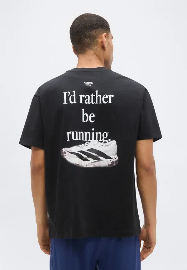Футболка унисекс с принтом Run Adidas Performance, черный