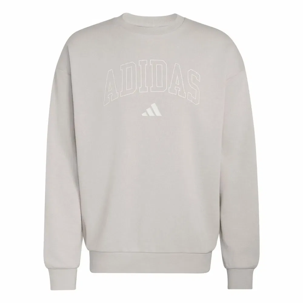 Мужской свитшот из футера с высоким воротником Seasonal Essentials Collegiate Adidas, Beige — фото 3