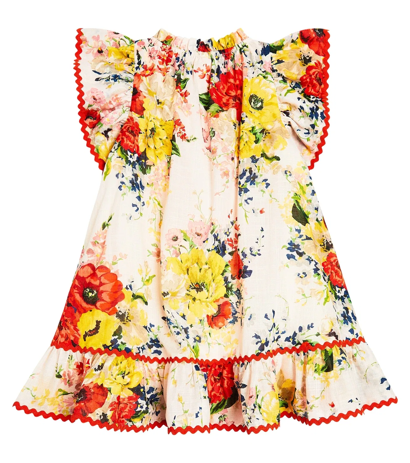 Платье с цветочным принтом Zimmermann Kids, белый — фото 4