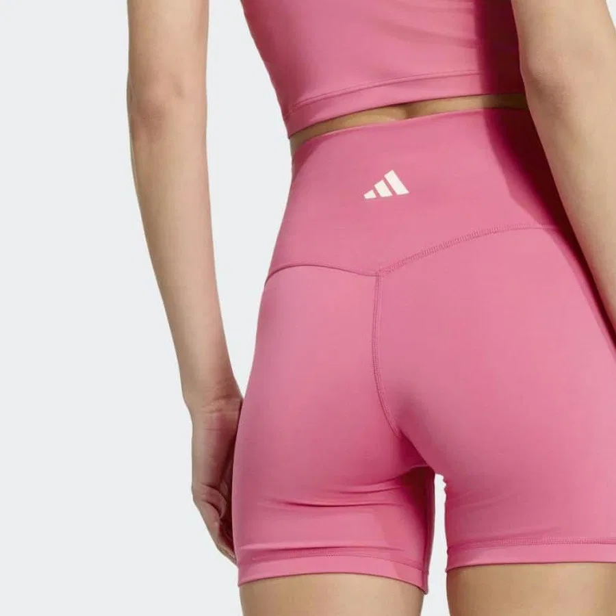 Женские короткие леггинсы с моделью Studio All Me Booty adidas, Розовый — фото 3