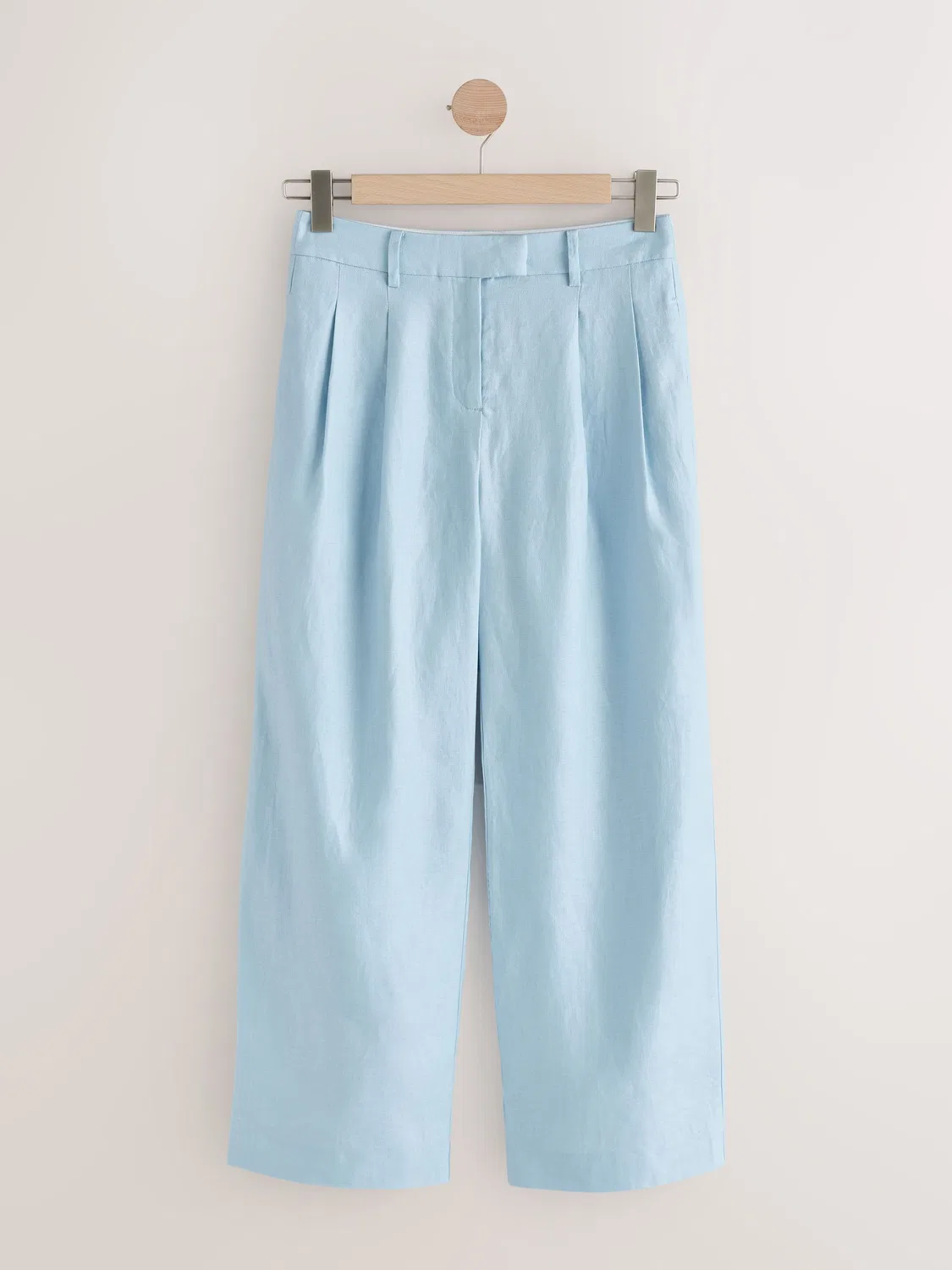 Брюки свободного кроя премиум из льна, Pastel Blue Next — фото 4