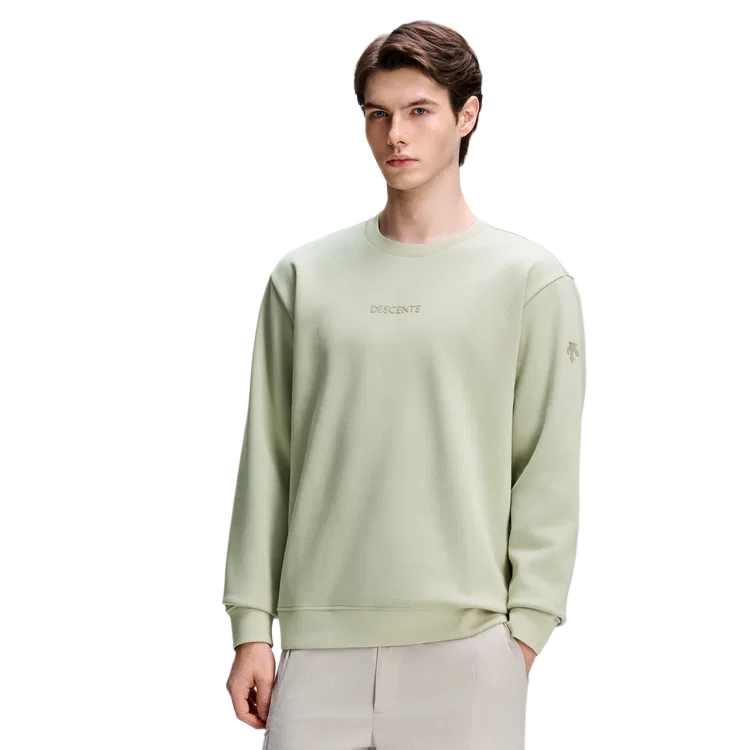 Детский свитер с круглым вырезом, свободного кроя, DESCENTE, Beige — фото 3