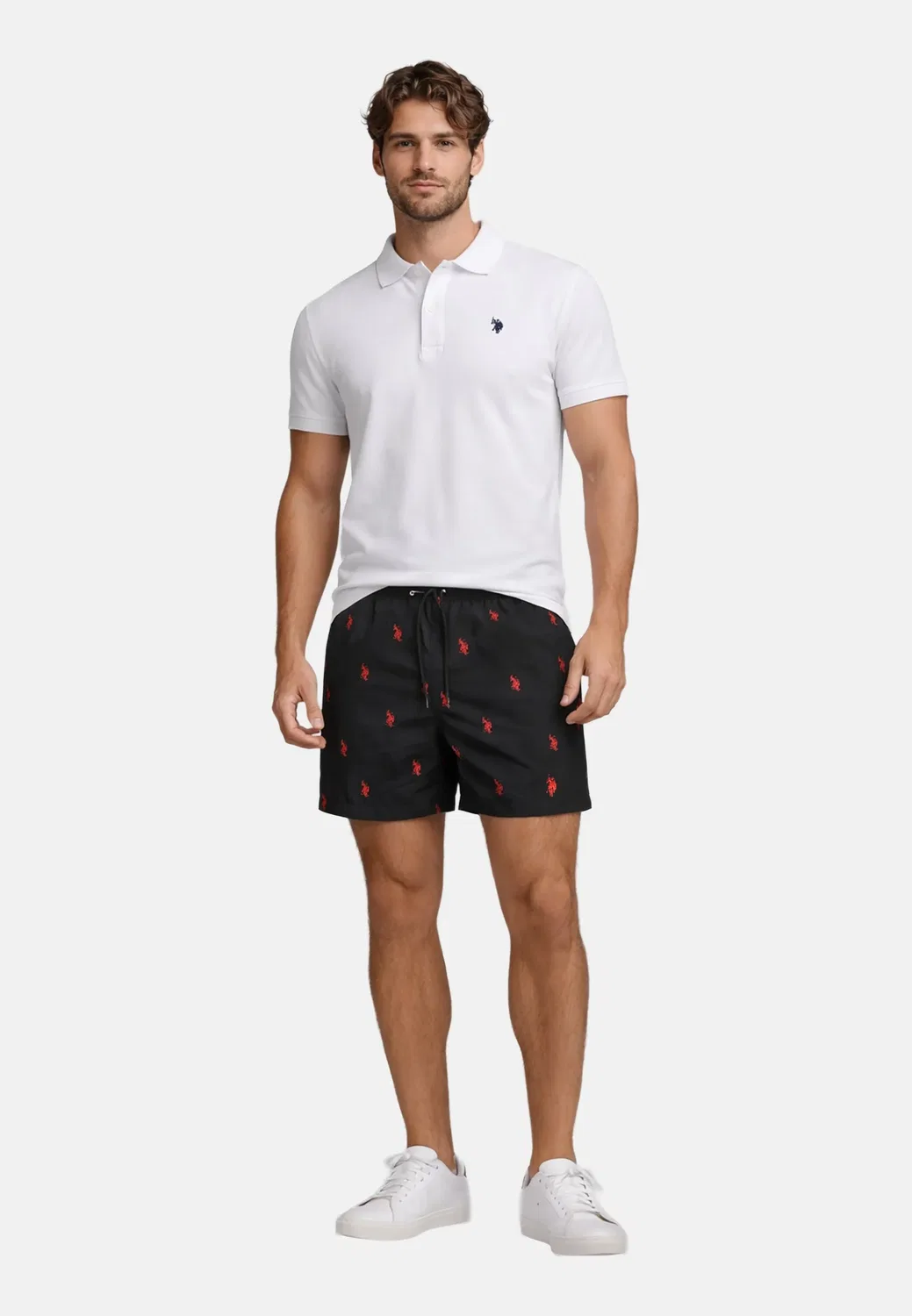 Мужские шорты для плавания с принтом P-026 U.S. Polo Assn., Black — фото 2