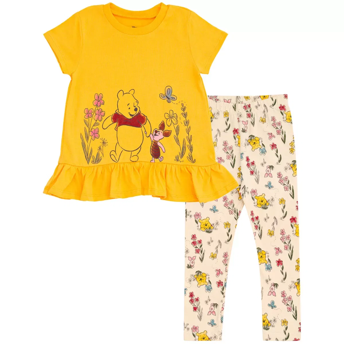 Детский комплект из футболки и леггинсов с принтом Winnie the Pooh Disney, Pink
