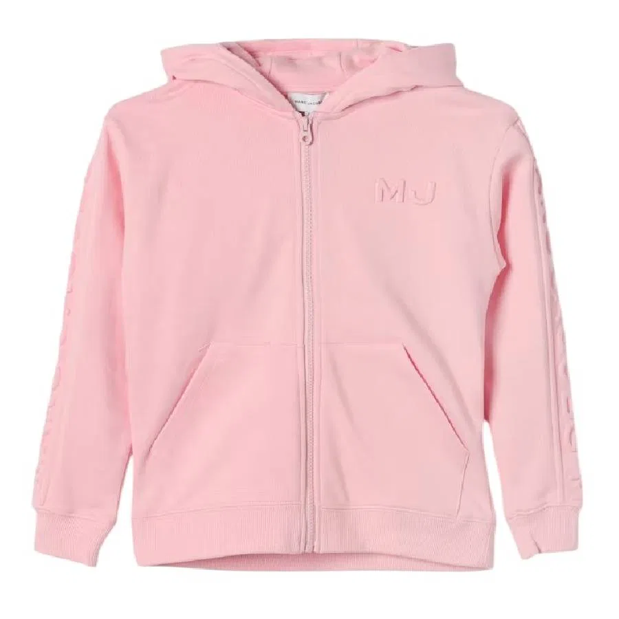 Худи на молнии с капюшоном, с длинным рукавом Little Marc Jacobs, Pink Washed Pink