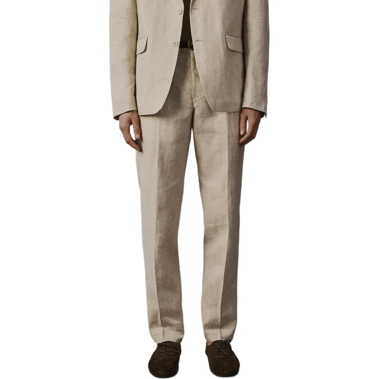 Мужские брюки классические светло-бежевые ZARA, Light Beige — фото 4