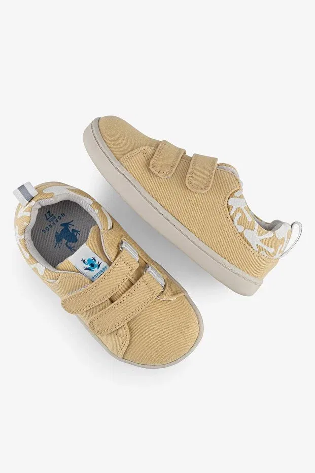 Детские кеды для мальчиков из текстиля Smart walker canvas play eco yellow barefoot children's shoes Hopfrög, Eco Yellow