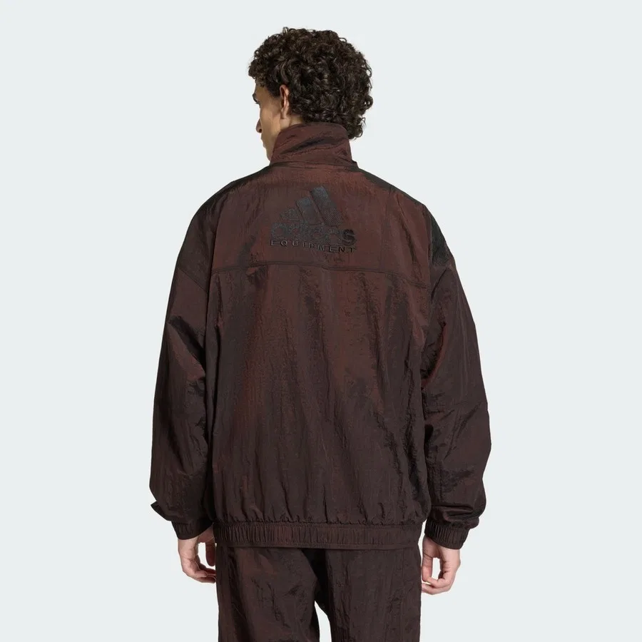 Куртка спортивная с молнией и капюшоном, модель EQT Track Top, adidas, Aurora — фото 2
