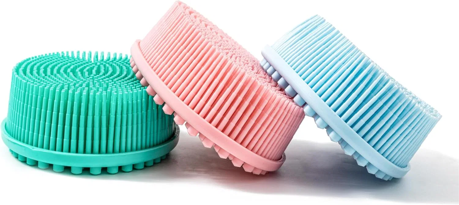 Сенсорная щетка для душа, Silicone Body Scrubber, penepico, Oval Teal — фото 2