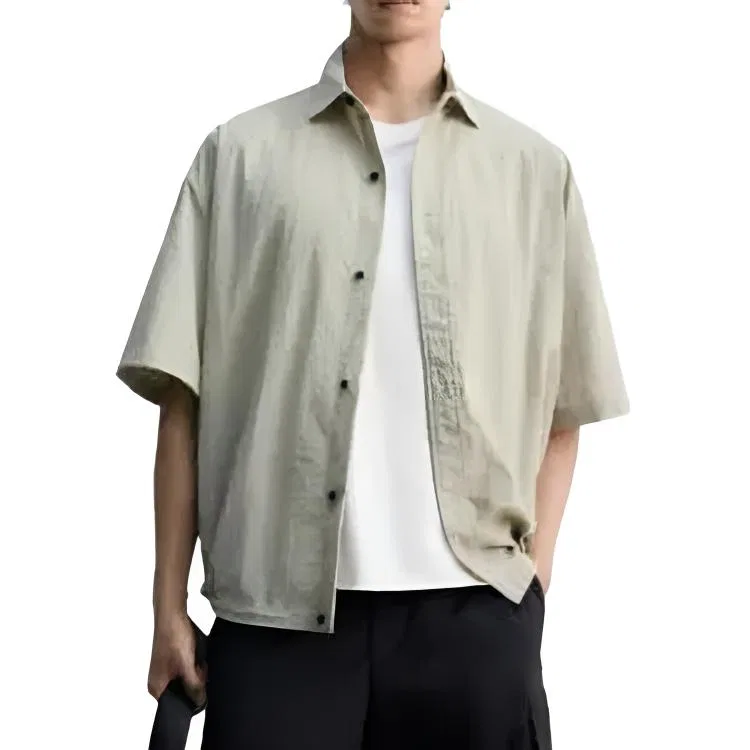 Мужская рубашка с принтом Beige ZARA, Beige — фото 4