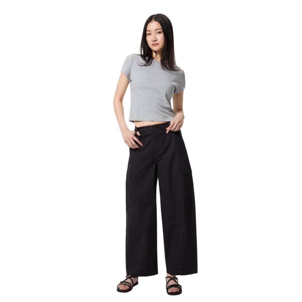 Брюки-карго Uniqlo Barrel Longer Length, 09 черный