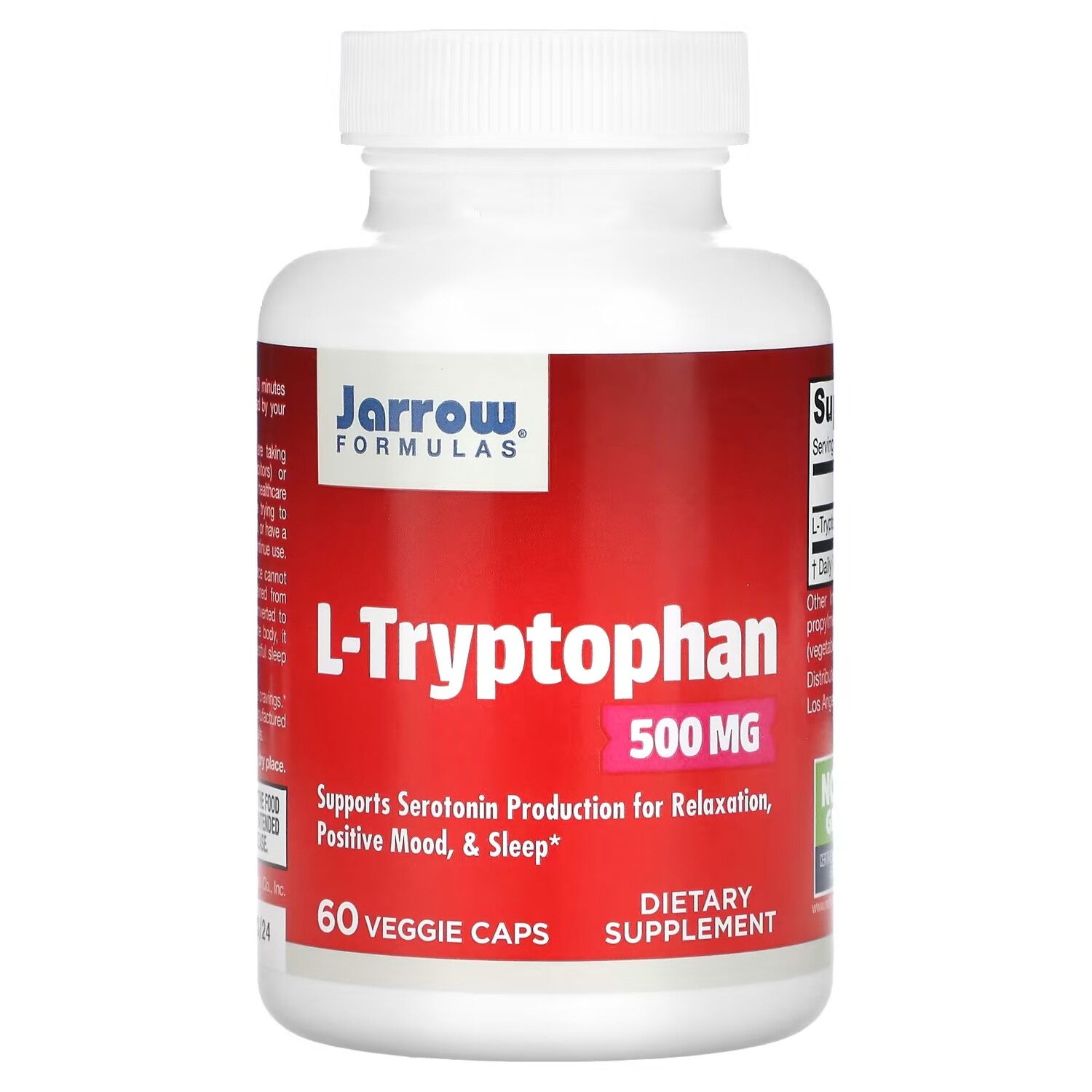 

Jarrow Formulas L-триптофан 500 мг, 60 растительных капсул