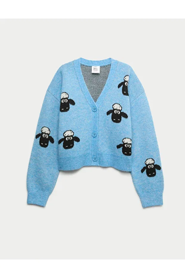 Детский кардиган с принтом Wallace & Gromit Licensed Marks & Spencer, Blue