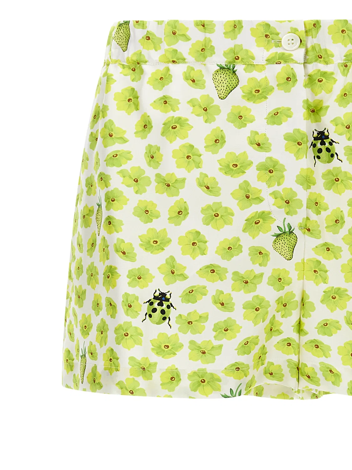 Женские шорты-бермуды из шелка с принтом Strawberry Garden Versace, Multicolor — фото 3