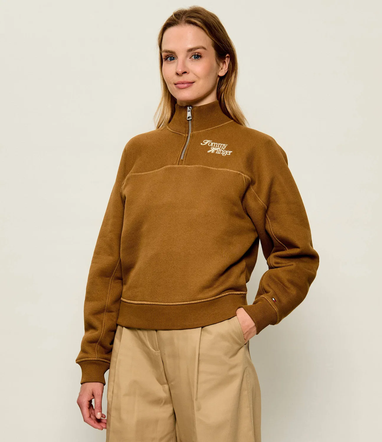Худи с молнией Script Tommy Hilfiger, Marrone