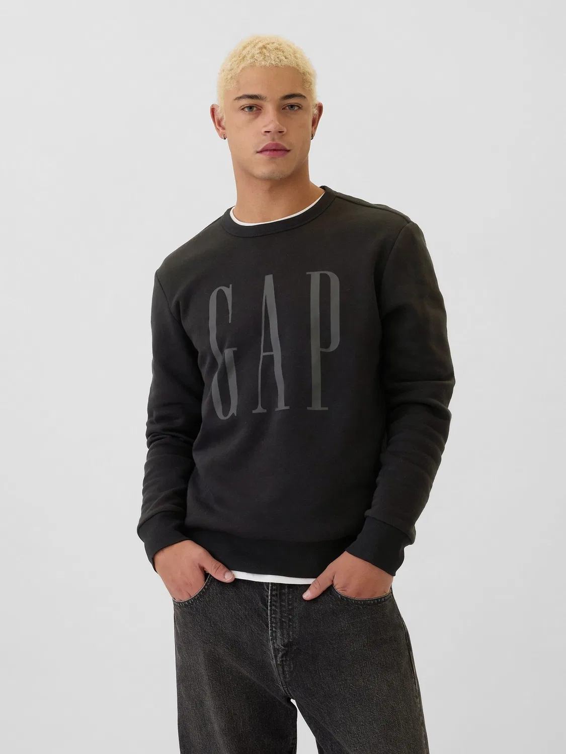 Свитшот с логотипом Gap, черный