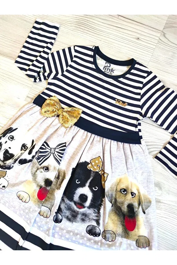 Детское платье для девочек с длинным рукавом Esmababykids, Gray — фото 2