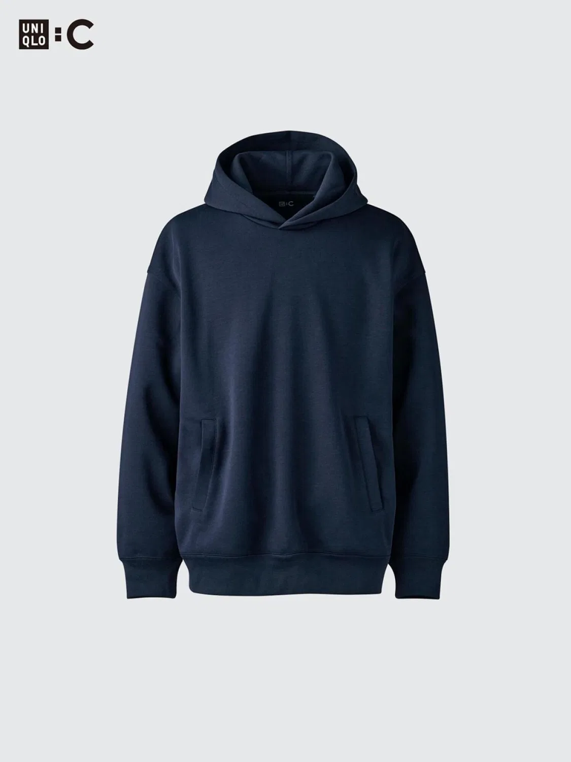 Толстовка свободная с длинным рукавом Uniqlo, темно-синий