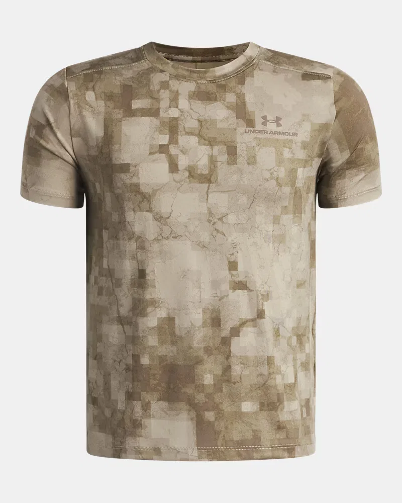 Футболка для мальчиков с коротким рукавом, быстросохнущая, UA Vanish Printed UnderArmour, Timberwolf Taupe