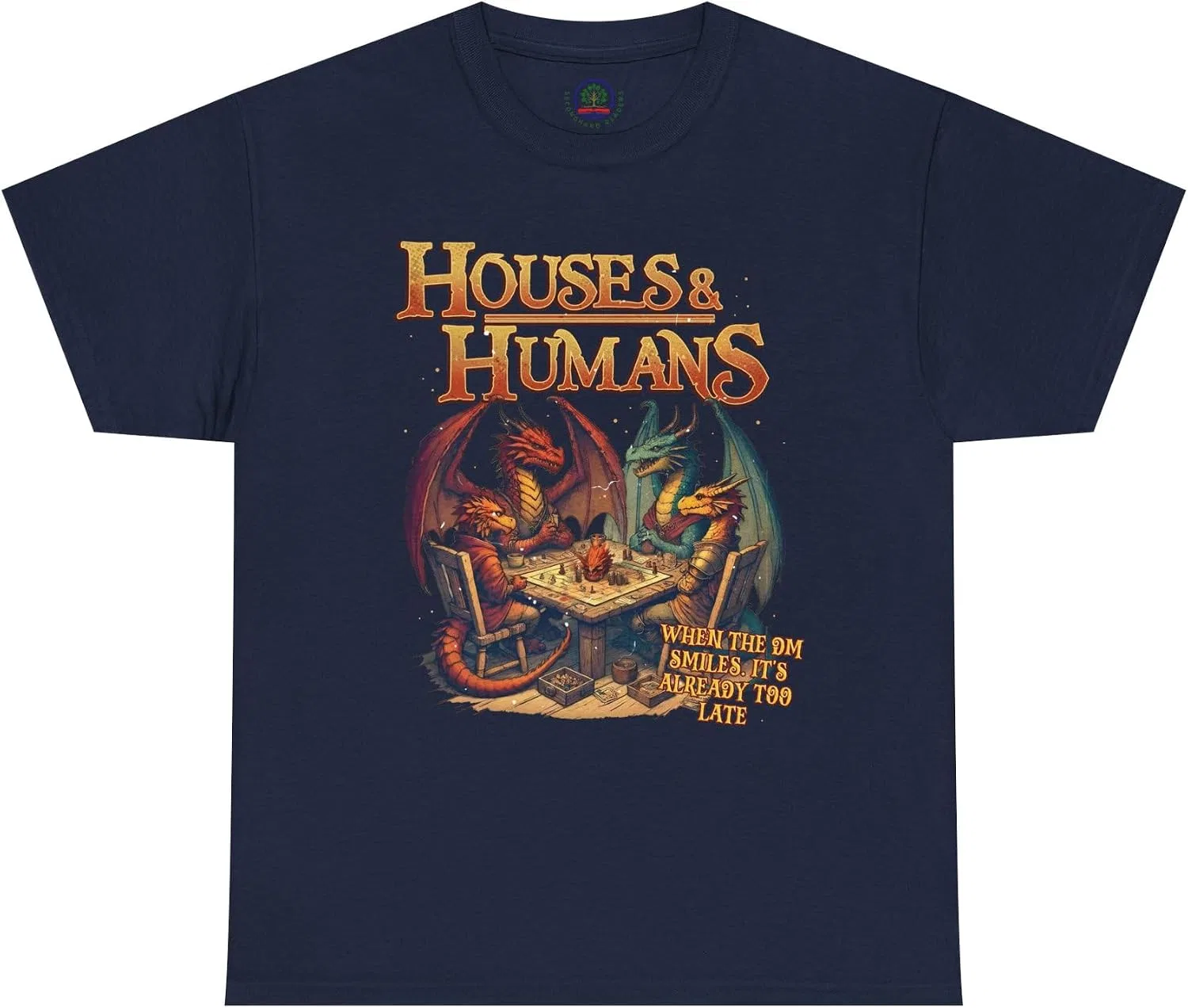 Мужская футболка с принтом Houses and Humans Role-Playing Tee, тёмно-синий