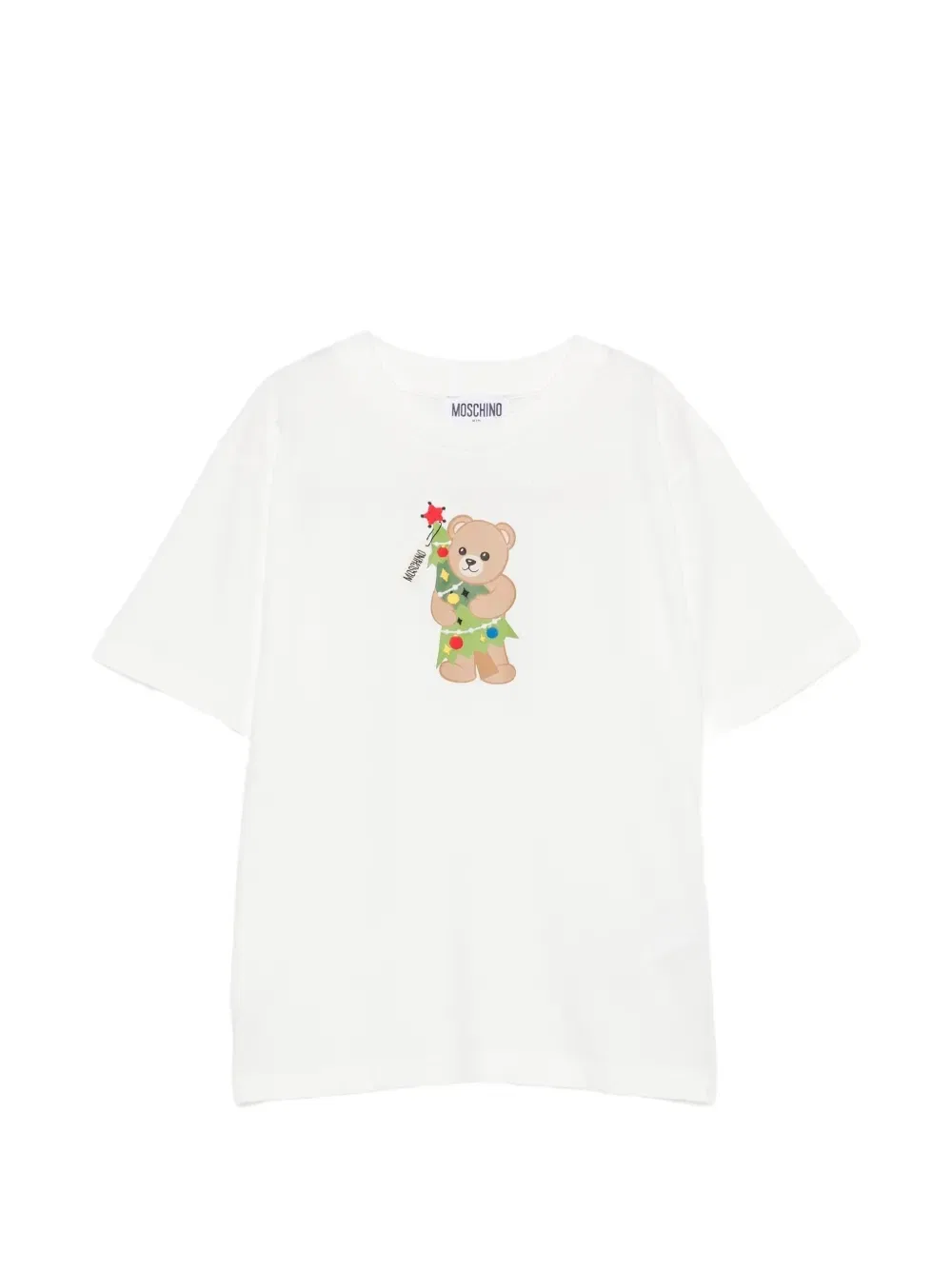 Футболка с принтом "Медведь Тедди" Moschino Kids, белый