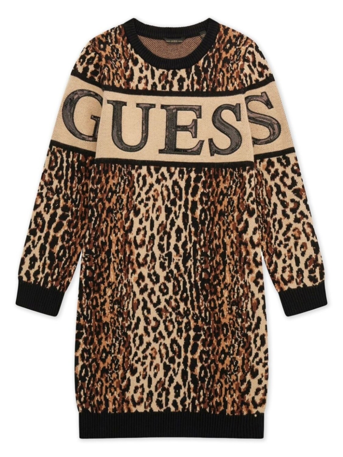

Угадайте детское платье с леопардовым принтом Guess Kids, серый