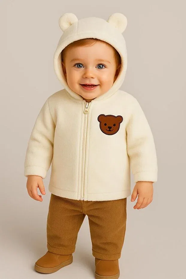 Детская куртка для девочек с вышивкой Basics Nevrankids, Ecru