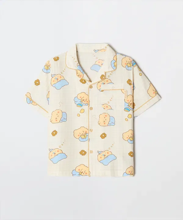 Пижама с коротким рукавом, Мангоми, Spao Kids, бежевый — фото 2