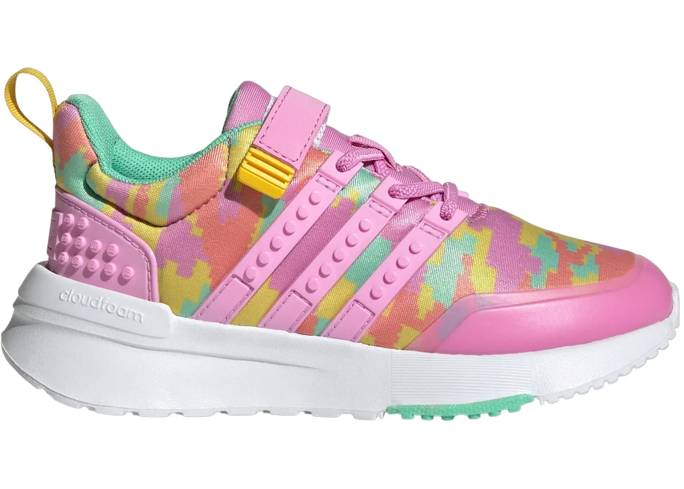 Детские кроссовки с липучкой Adidas Racer TR21 And Top Strap, Bliss Orchid/Bliss Orchid/Eqt Yellow