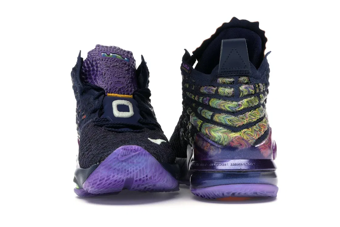 Детские кроссовки для мальчиков с высоким верхом Nike LeBron 17, Navy Heather/Multi-Color-Black — фото 4