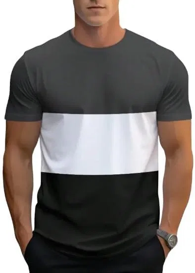 Мужская футболка цветблок Summer Colorblock, Dark Grey